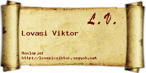 Lovasi Viktor névjegykártya
